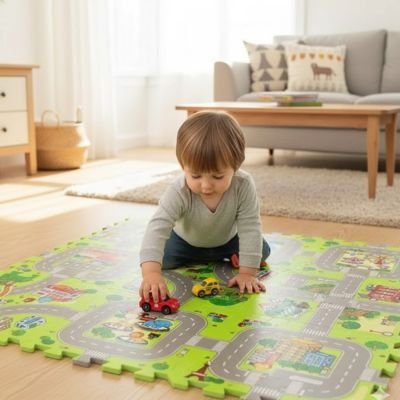 Tapis circuit voiture | Aventure - Monde Enfant